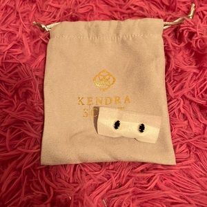 Kendra Scott Dainty Black and Gold Stud Earrings